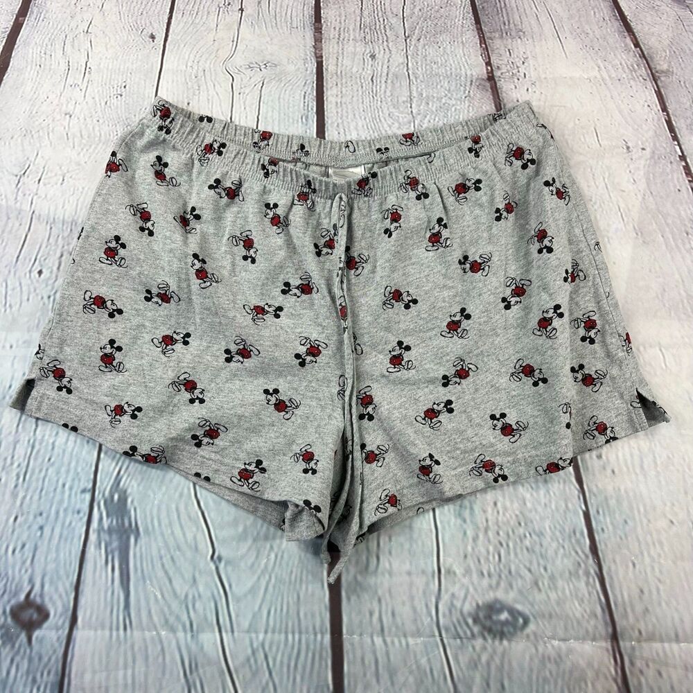 Disney Jerry Leigh Teen Girls XG 15-17 Mickey Mouse Gray Shorts